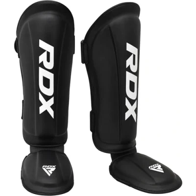 Obrázek RDX Chránič holeně Kickbox, schválený SMMAF SATRA, Thaibox bojových sportů, Maya Hide kůže, ochrana polstrování Muay Thai MMA Shin Guard Sparring, pánské dámské