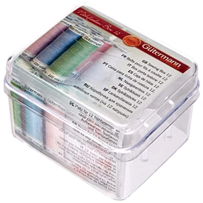 Obrázek Gütermann Transparentní (94 x 62 78 mm) Šití nitě skladování box pro 12 cívek 1 kus