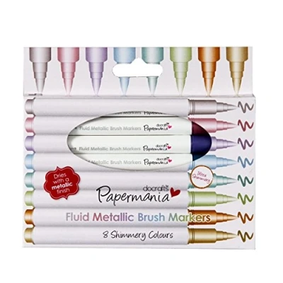 Obrázek Docrafts Brush Marker Fluid Metallic, (8 kusů)
