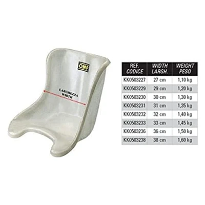 Obrázek Omp OMPKK0503227 Kart Sitzbreite, Gewicht 1,10 kg,Weiß, 27 cm