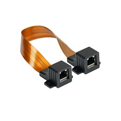Obrázek Good Connections RJ45 Ethernet LAN provedení dveří/oken vysoká kvalita, extrémně plochá oboustranná zásuvka celková délka vč. zástrčky 51 cm, flexibilní 44 cm