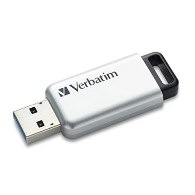 Obrázek Verbatim Store &#039;n&#039; Go Secure pro USB flash disk, 3.2 Gen 1, 64 GB, disk s ochranou heslem, 3 se šifrováním, externí paměť notebook &amp; Co, stříbrná