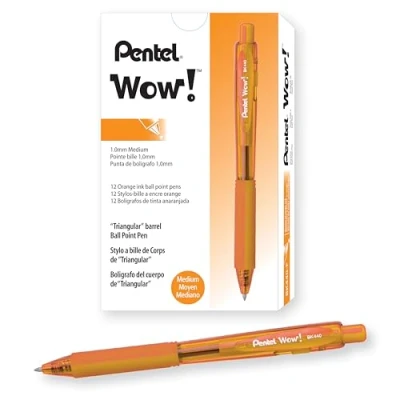 Obrázek Pentel BK440 propiska s potiskem mechanika A Ergonomickým trojúhelník rukojetí, balení po 12 ks, Oranžová