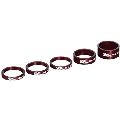 Obrázek XLC Unisex rozšíření hlavy pro dospělé A Head Spacer Set AS A02 3x5/1x10/1x15 mm 1 1/8 palce, červená, jedna velikost