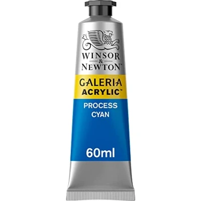 Obrázek Winsor &amp; Newton 2120535 Galeria akrylová barva, vysoká pigmentace, stálá na světle, konzistence, 60 ml tuba Cyan proces