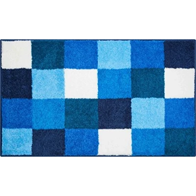 Obrázek Grund Koupelnový koberec 100% polyakryl, ultra měkký, protiskluzový, certifikace Öko TEX, 5letá záruka, BONA, koupelnová rohož 80 x 140 cm, modrá