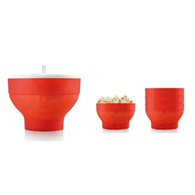 Obrázek Lékué 0200227R10M019 Zavírací víko květina, zelená/růžová, Ø 21 cm, XL