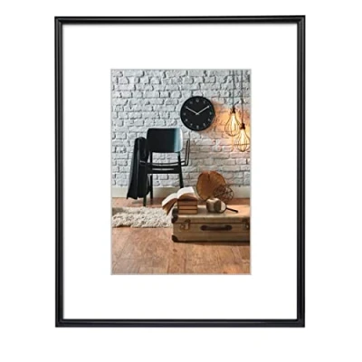 Obrázek Hama Bilderrahmen „Sevilla“, 40x60cm (Kunststoffrahmen, Fotorahmen, Hochformat, Querformat, zum Hängen, Hängevorrichtung, mit Passepartout, bruchsicher, Bildformat 30 x 45 cm, Polystyrol) schwarz