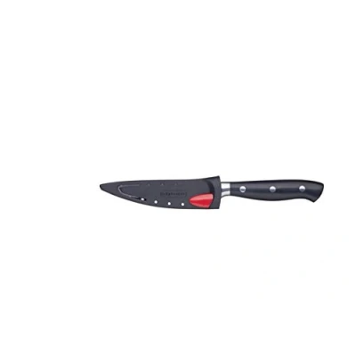 Obrázek Master Class Schälmesser, EdgeKeeper Schutzhülle mit eingebautem Messeschärfer, Edelstahl, Schwarz, 9 cm, Holzgriff