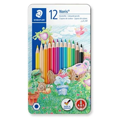 Obrázek STAEDTLER 145 AM12 Noris Club barevná tužka 12 kusů metalletui zvířecí motiv