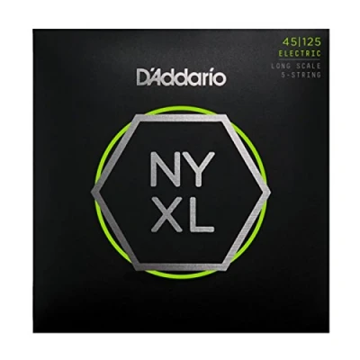 Obrázek D&#039;Addario E Bass Gitarrensaiten Saiten Bassgitarre Strings Guitar nyxl45125 Nickel Wound LT Top/mittel BTM 45125 Lange Mensur Gitarre