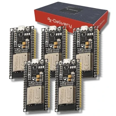 Obrázek AZDelivery 5 x ESP32 NodeMCU Module WLAN WiFi Dev Kit C Development Board s CP2102 (nástupnický model k ESP8266) kompatibilní Arduino a včetně e knihy!..
