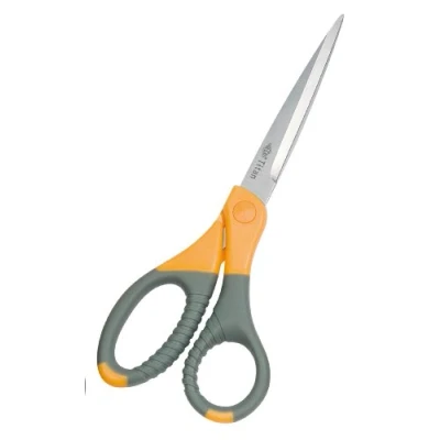 Obrázek Wedo Univerzální nůžky 9858 (Titan plus, s povrchovou úpravou, se speciálním broušením, pogumovaná měkká držadla i pro leváky 21,5 cm), šedá/žlutá