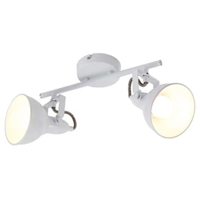 Obrázek Briloner Svítidla stropní svítidlo, svítidlo se 2 otočnými a bodovými světly v retro / vintage designu, objímka: E14 max. 40 W, kov, rozměry: 30. 4 x 10 18. 1 cm, barva: bílá,