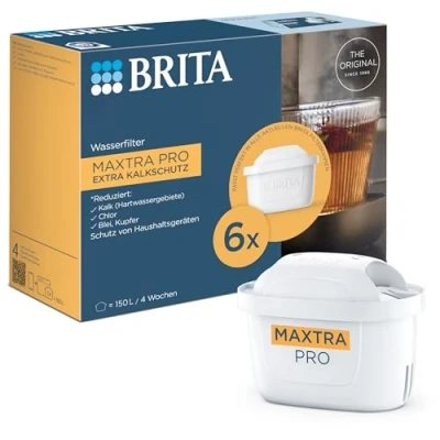 Obrázek BRITA Kartušy s vodním filtrem MAXTRA pro Extra ochrana proti vodnímu kameni balení 6 ks (pololetní zásoba); Originální náhradní kartuše všechny kanály zachování kalu a maximální