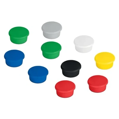 Obrázek FRANKEN Signální magnety kulaté, 10 kusů, vysoce kvalitní pro magnetické tabule, bílou tabuli nebo chladničku v kanceláři, škole domácnosti, 13 mm, barevné, HM10 99