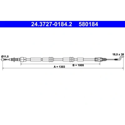 Obrázek Kabel, parkovací brzda ATE 24.3727 0184.2