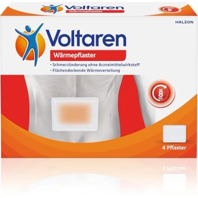 Obrázek Voltaren Tepelná náplast bez účinné látky pro dlouhodobou úlevu od bolesti zad, šíje a ramen, 4 náplasti