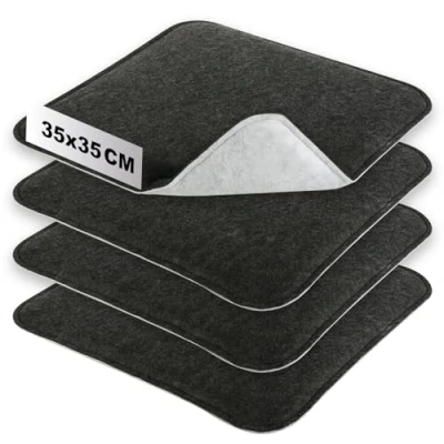 Obrázek com four® 4x polstrovaný sedák 35 x polštář na židli pro židle a lavice sada sedacích polštářů z plsti hranatý do jídelny, zahrady, terasy, balkónu