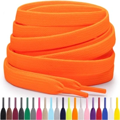 Obrázek Miscly Flache Schnürsenkel, in verschiedenen Längen und Farben erhältlich (69 cm, Neonorange)