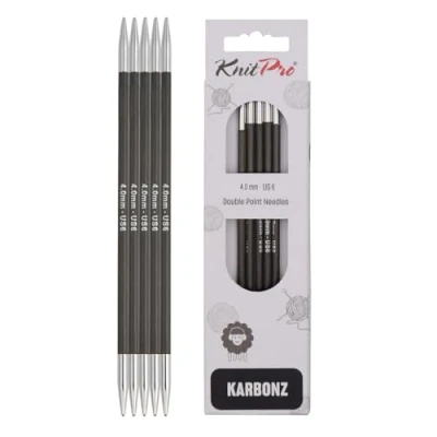 Obrázek KnitPro K41113 Punčochové jehly, karbon/mosaz, černá, 21 x 5 0,5 cm,