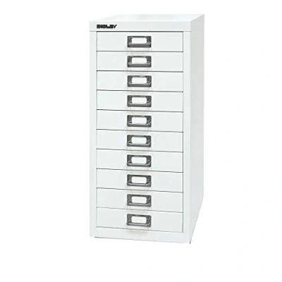 Obrázek BISLEY MultiDrawer, série 29, DIN A4, 10 zásuvek, kov, 696 dopravní bílá, 38 x 27,9 59 cm