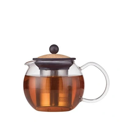 Obrázek Bodum Assam Teebereiter mit Edelstahlfilter, Glas, Transparent/Kork, 12 cm