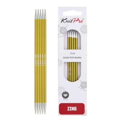 Obrázek KnitPro K47037 jehly na ponožky, kov, žlutá, 20 cm / 3,5 mm