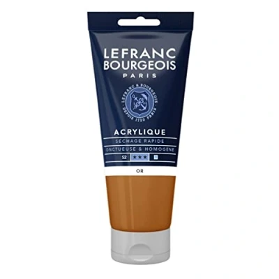 Obrázek Lefranc Bourgeois 300368 Fine akrylová barva zlatá, tuba 80 ml, krémová na vodní bázi, rychleschnoucí, stálá světle, voděodolná