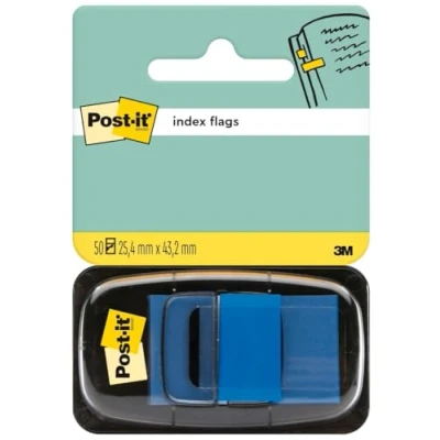 Obrázek Post it Index lepicí pásky, 50 lepicích proužků (modré) 25,4 mm x 43,2 značkovací proužky na dokumenty a poznámky