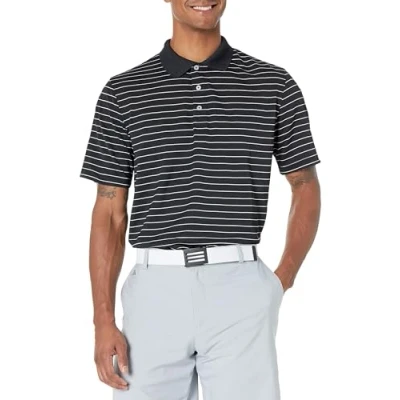 Obrázek Amazon Essentials Herren Golf Polo Shirt, Schnell Trocknend, Normale Passform Auslauffarben, Schwarz Streifen, XS