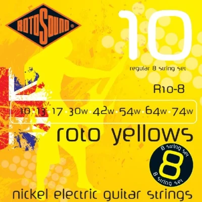 Obrázek Rotosound R Roto elektrická kytara 7 až 12 str. poniklovaná sada 8 string Regular 10 74 R10