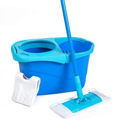 Obrázek Spontex Express System+, Mikrofaser Bodenwischer Set mit Eimer und Rotationssystem, schnelle komfortable Reinigung, inkl. 2 Mikrofaserbezüge, 1