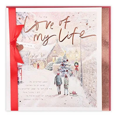 Obrázek Clintons: Love of My Life Weihnachtskarte mit englischer Aufschrift &quot;Couple In Snowy Street&quot;
