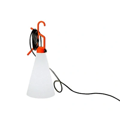 Obrázek Flos Mayday víceúčelové svítidlo v designu K. Grcic, přenosná lampa s kuželovitým stínítkem, rukojeť vypínačem a kabelem 4850 mm, 220 250 V, 60 W, x 530 barva oranžová [energetická třída A+]