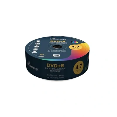 Obrázek MediaRange DVD+R 4. 7GB 25 ks vřeteno 16x Inkjet Full Printa, MR408
