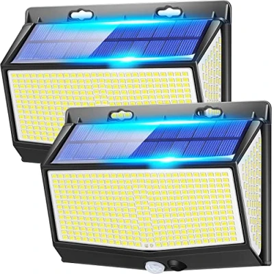 Obrázek solární lampy pro venkovní použití, 468 LED 2000 lumenů použití s detektorem pohybu, 3 režimy pohybu venkovní, lampa, vodotěsná světla