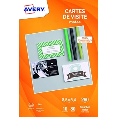 Obrázek Avery 80 vizitek pro inkoustové tiskárny 85 x 54 mm