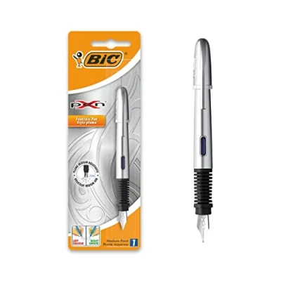 Obrázek BIC Plnicí pero X pen CHROME, Medium, Blister à 1 kus, stříbrné