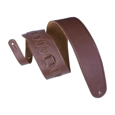 Obrázek Levy&#039;s M4GFBRN Gitarrengurt gepolstert aus Leder 3,5 Zoll / 8,89 cm braun