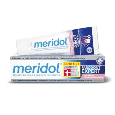 Obrázek meridol Zahnpasta Parodont Expert 75 ml Zahncreme wirkt antibakteriell und unterstützt so den natürlichen Heilungsprozess des Zahnfleisch