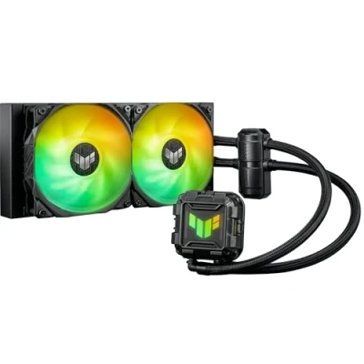 Obrázek ASUS TUF Gaming LC II 240 ARGB All in One tekutý chladič CPU (Aura Sync osvětlení, 2x 120 mm radiátorový ventilátor, černý)