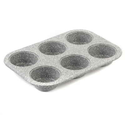 Obrázek Salter BW02778G Marblestone 6 šálků pečicí forma na muffiny muffiny, nepřilnavý plech povrch, cupcaky, brownies, formy, mini