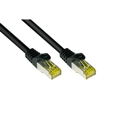 Obrázek Good Connections RJ45 Ethernet LAN propojovací kabel s kat. 7 surových kabelů a ochrana rastnu RNS, S/FTP, PiMF, bez halogenů, 500 MHz, OFC, 10 gigabitů (10/100/1000/10000 Base T sítě)
