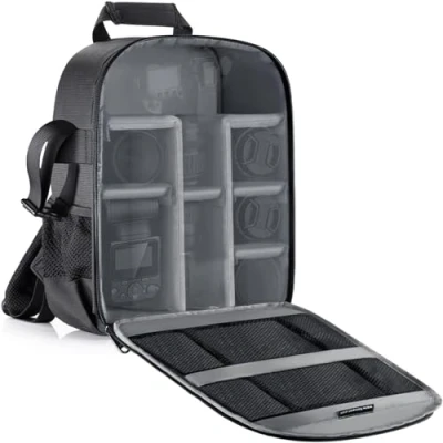Obrázek Neewer® Flexibilní dělicí přepážka kamera polstrovaný batoh taška 30 x 14 37 cm ochrana proti nárazu pro SLR DSLR zrcadlové kamery a objektivy, blesk, rádiová spoušť další příslušenství (vnitřní šedá)