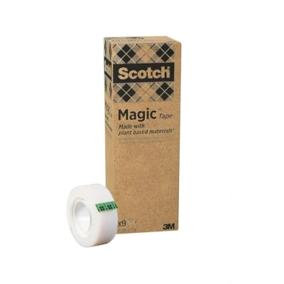 Obrázek Scotch Magic lepicí páska a Greener Choice 19 mm x 20 m v ručním dávkovači 100% recyklovaná, neviditelná s rostlinným lepidlem na opravy, etiketování zapečetění dokumentů