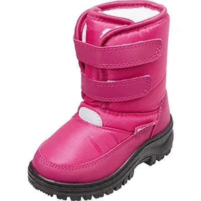 Obrázek Playshoes Unisex Dětské zimní Bootie sněžnice, Růžový suchý zip
