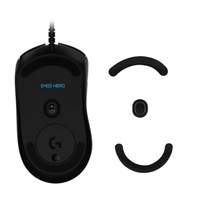 Obrázek kwmobile Mouse Feet Sticker kompatibilní s Logitech G403 / G603 G703 náhrada Glider nohy pro Myš přesně tvarované Glides v černé barvě