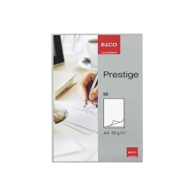 Obrázek ELCO 73711. 14 Prestige psací blok s mazáním/linkovým listem, 50 listů, A4, 80 g, vysoce bílý nelinkovaný, okna: ne, bílý, DIN A4 = 210 x 297 mm