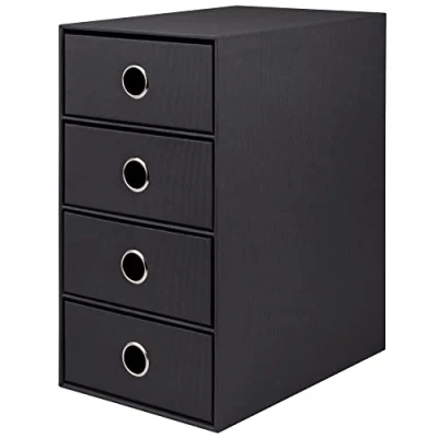 Obrázek Rössler Papier 1524452704 S.O.H. O. 4dílný box se zásuvkami pro DIN A5, s otvorem rukojeť, černý, 250 x 175 320 mm, 1 kus